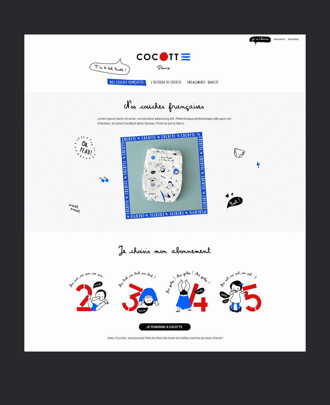 Cocotte - site - page "abonnement"